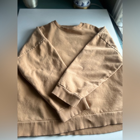 ASOS Mens Cotton Sweatshirt Tan Khaki Sweater Crew Neck Relaxed Casual Fit XL - Picture 5 of 12